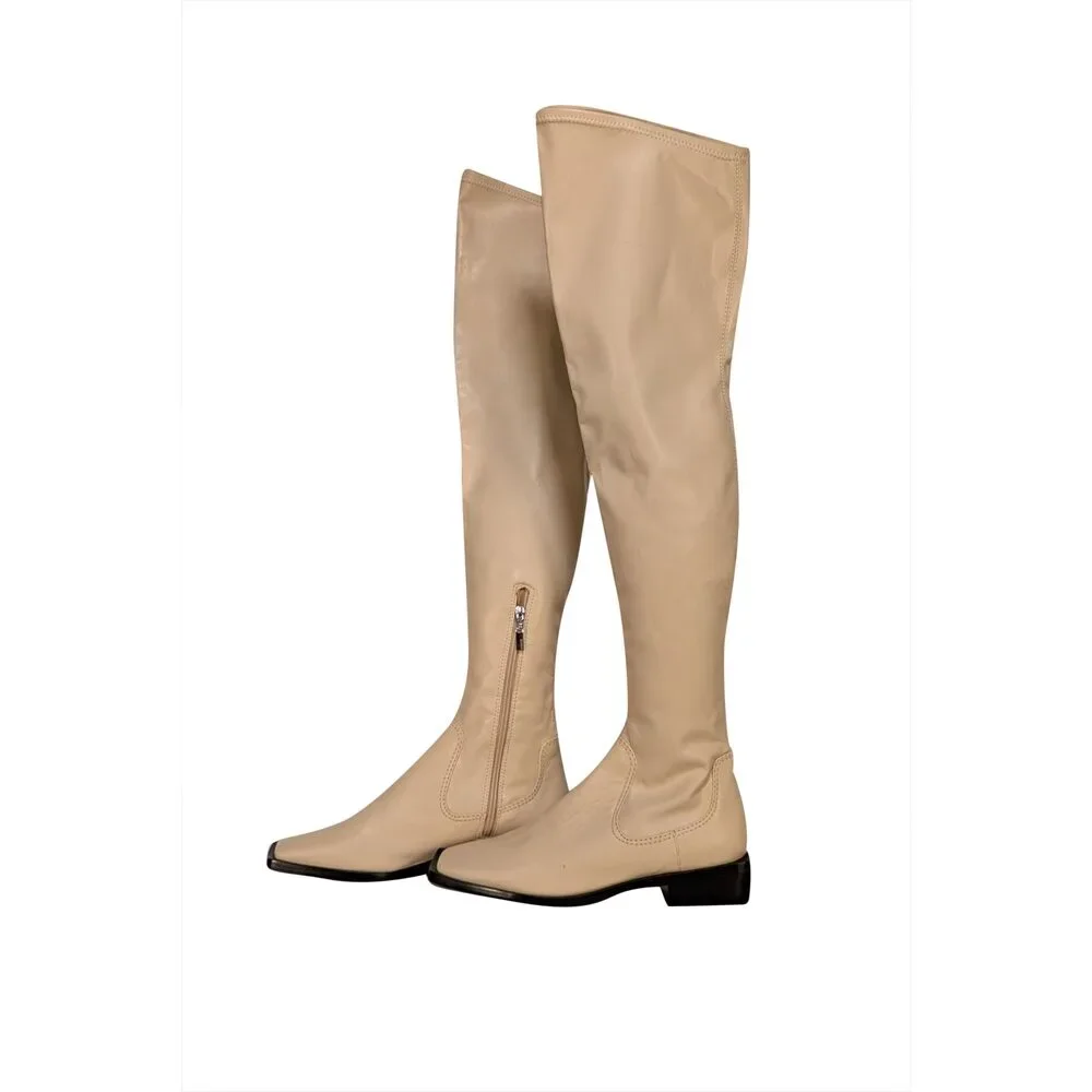 Schutz - Cream Napa Leather Tall Boots Sz 8.5